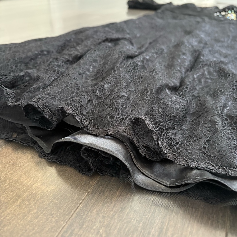 Alyce Paris Black Lace Evening Maxi Dress Size 12 (3/4) Sleeve Wedding Guest - Picture 12 of 13
